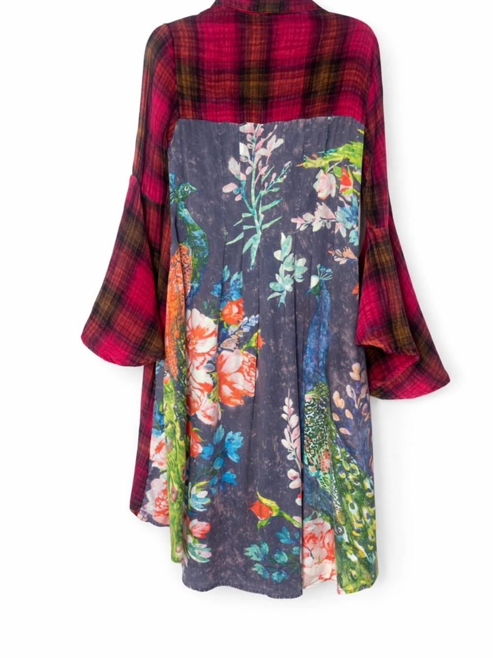 ARATTA Silent Journey Mixed Media Plaid Tunic Dress - Picture 9 of 15